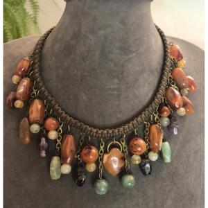 Collier pierres vintage