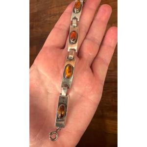Silver/amber Bracelet