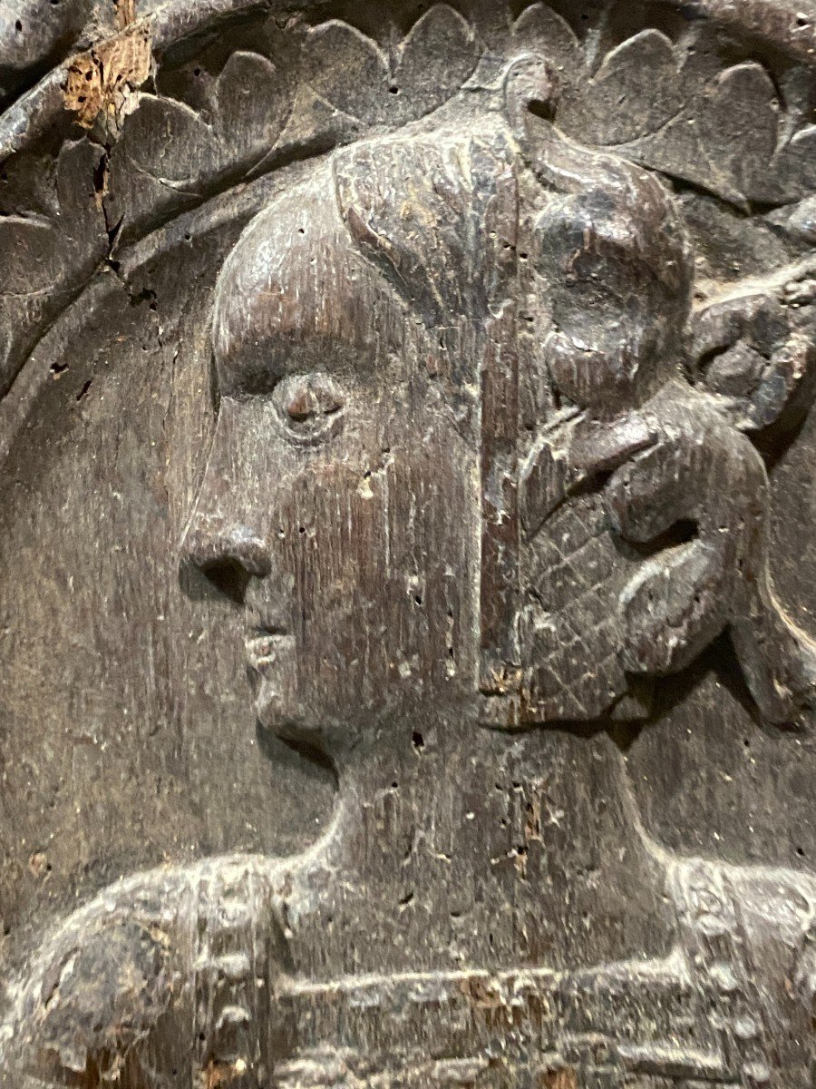 Old Relief In Oak Wood - France, XVIIIth?-photo-3