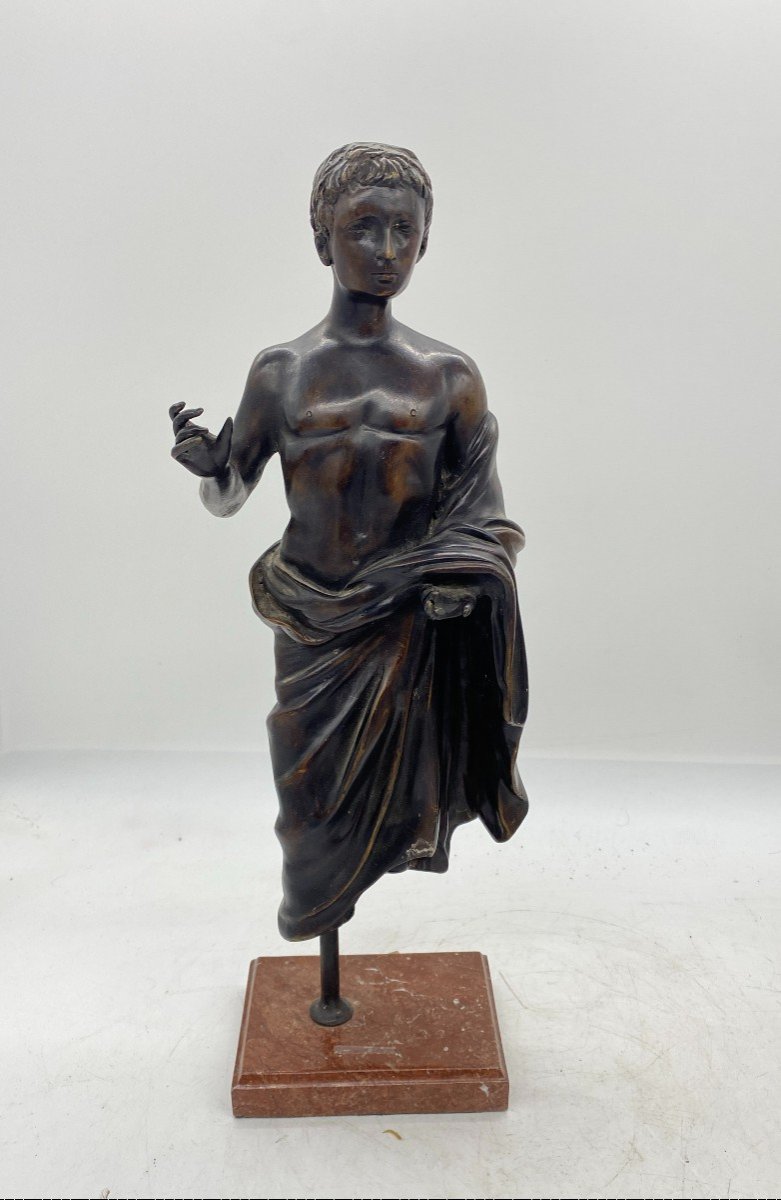 élégante Sculpture Éphèbe En Bronze - Espagne, 1960s