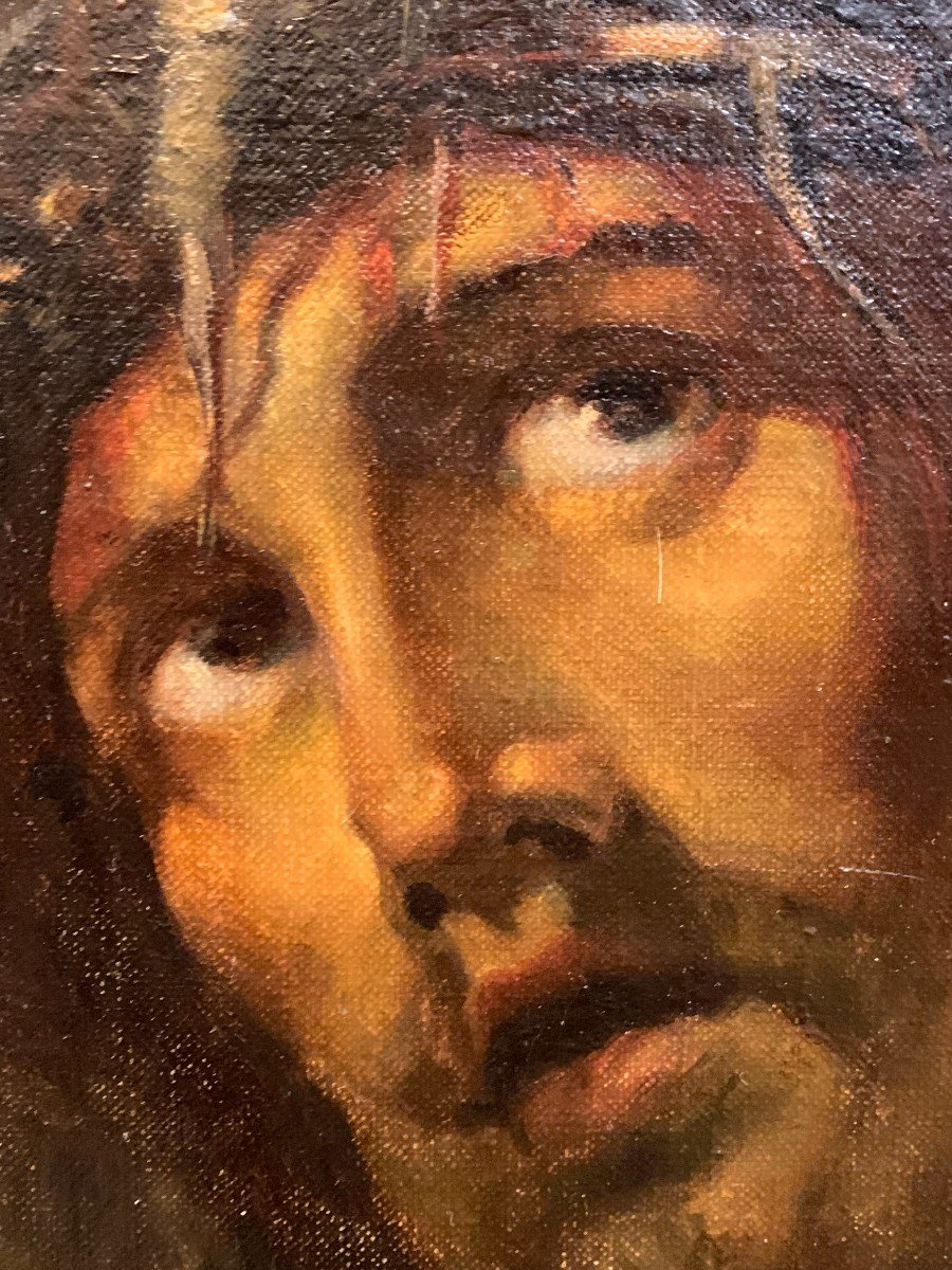 école Espagnole (début XXème) - Ecce Homo (d'après Péreda)-photo-3