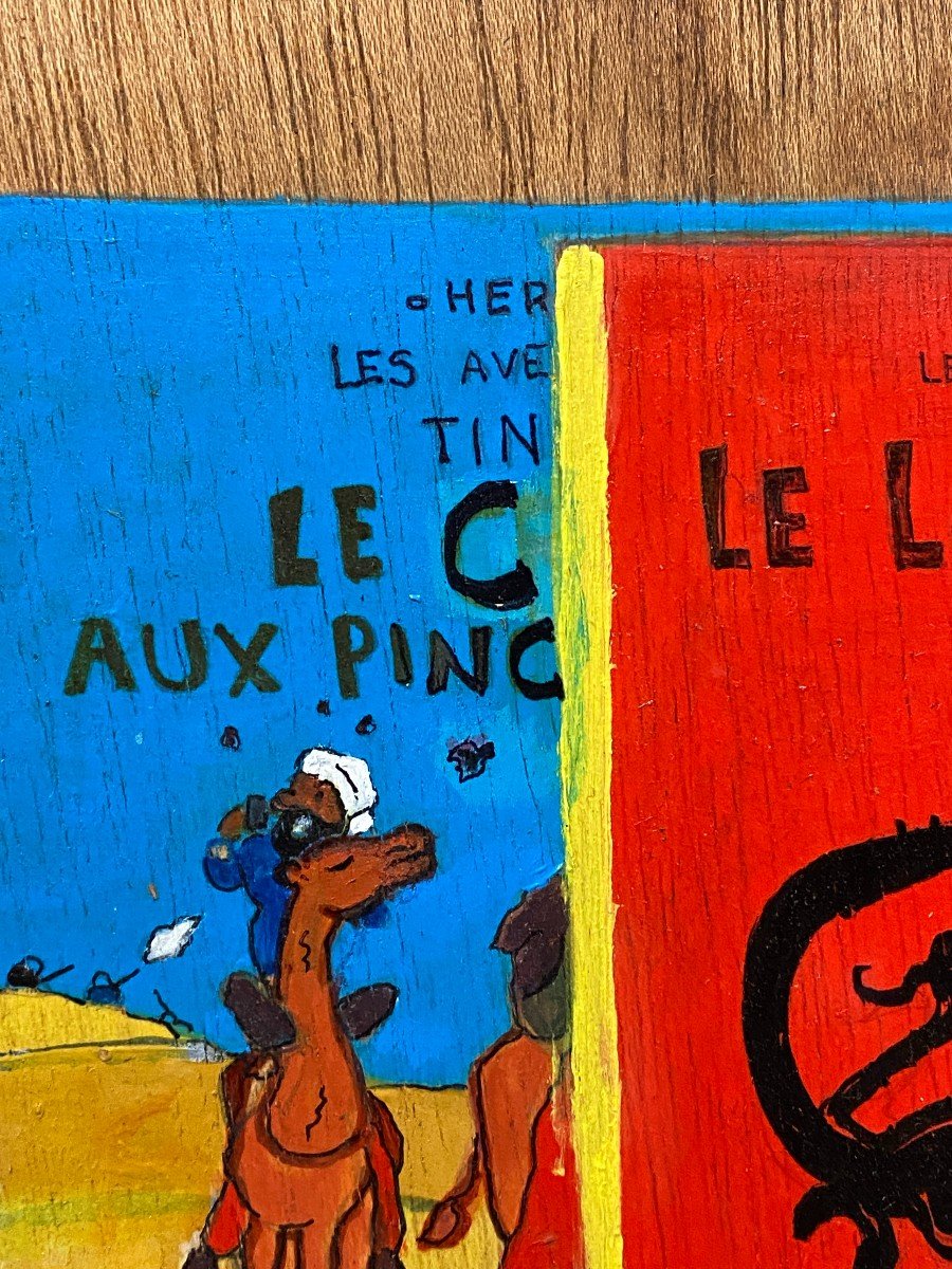 école Française Moderne - Nature Morte Avec Des Tintins-photo-2