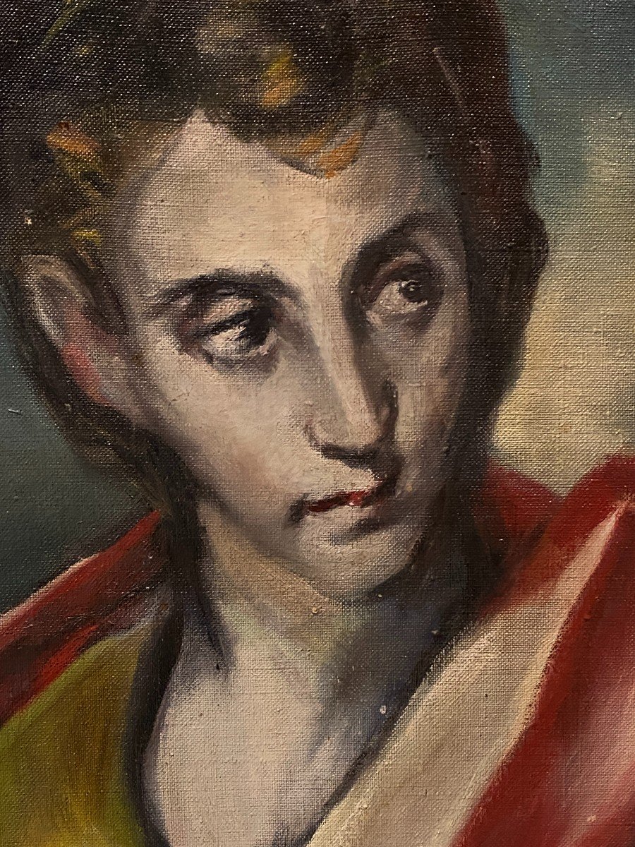 Spanish School (mid 20th Century) - Saint John The Evangelist (after El Greco)-photo-3
