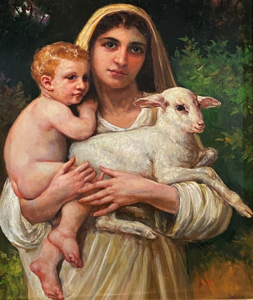 Spanish School (late 19th Century) - The Divine Shepherdess-photo-2