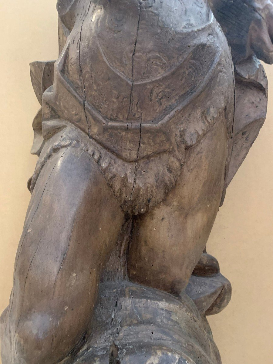 Large Sculpture Saint John The Baptist Oak - Spain, XVIIth-photo-3