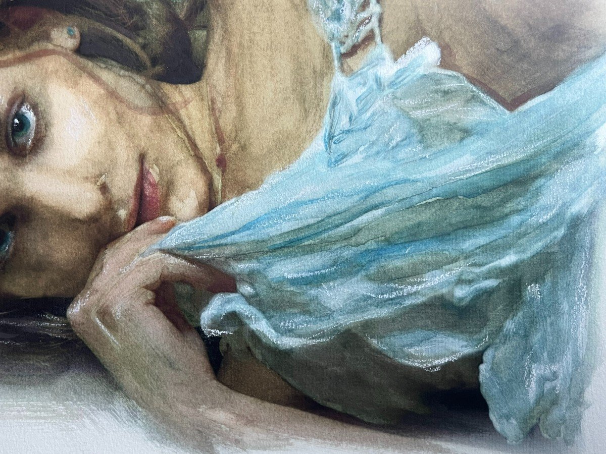 Juan Lobatón (1943) - Elegant Pastel Female Nude-photo-4