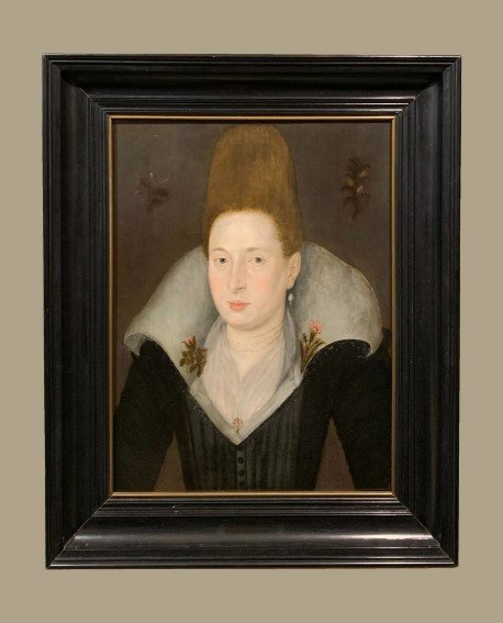école Anglaise (milieu Du XVIème) - Portrait De Dame élizabethaine
