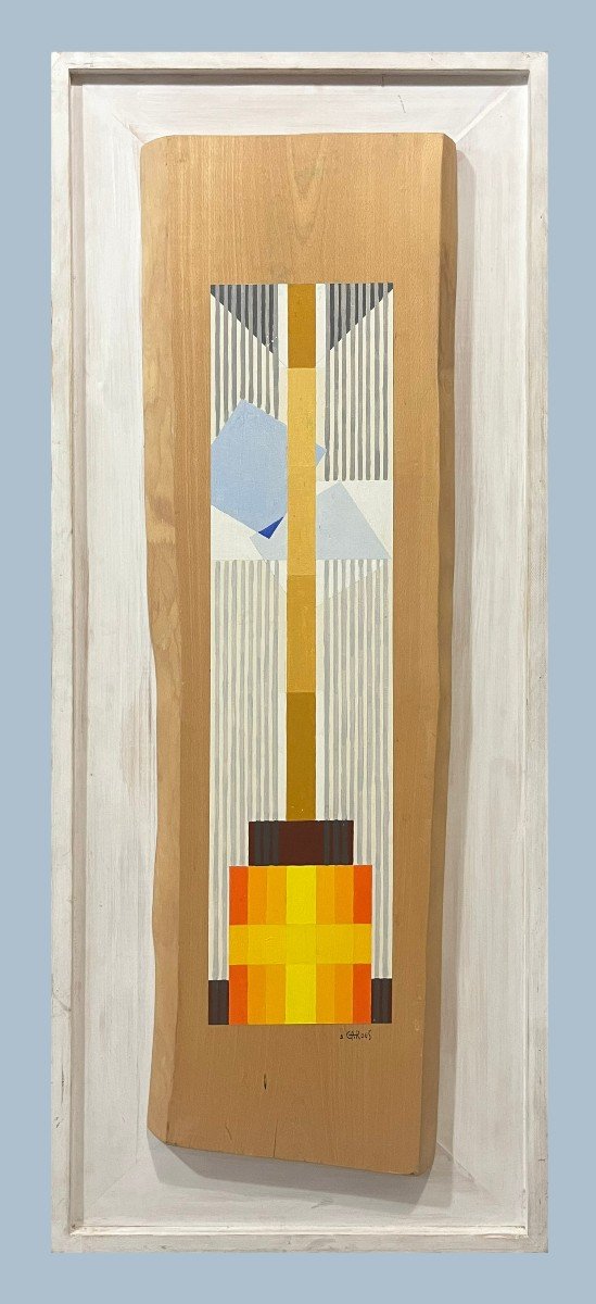 école Contemporaine Espagnole - Nature Morte Avec Guitare