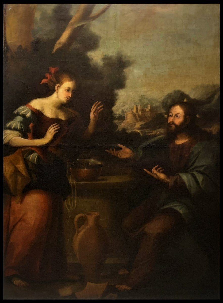 Genoise School (late 17th Century) - Jesus And The Samaritan Woman At The Well