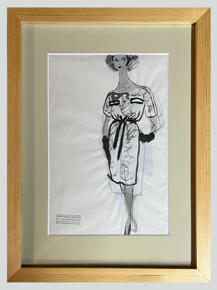 Denise Arokas (1932-?) [last Muse Of Matisse] - Young Elegant Gouache