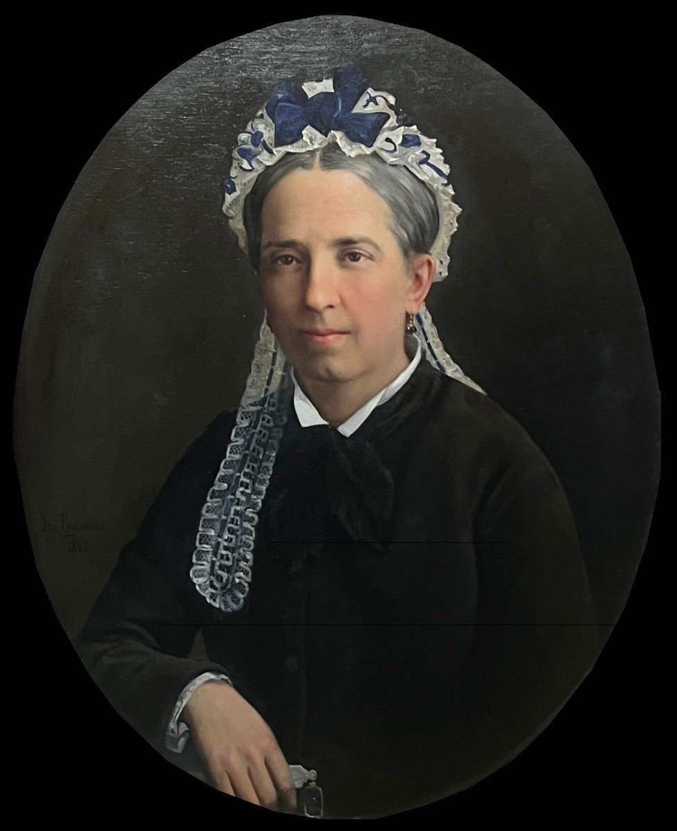 José Gonzálvez (1833-1898) - Portrait De Femme-photo-2