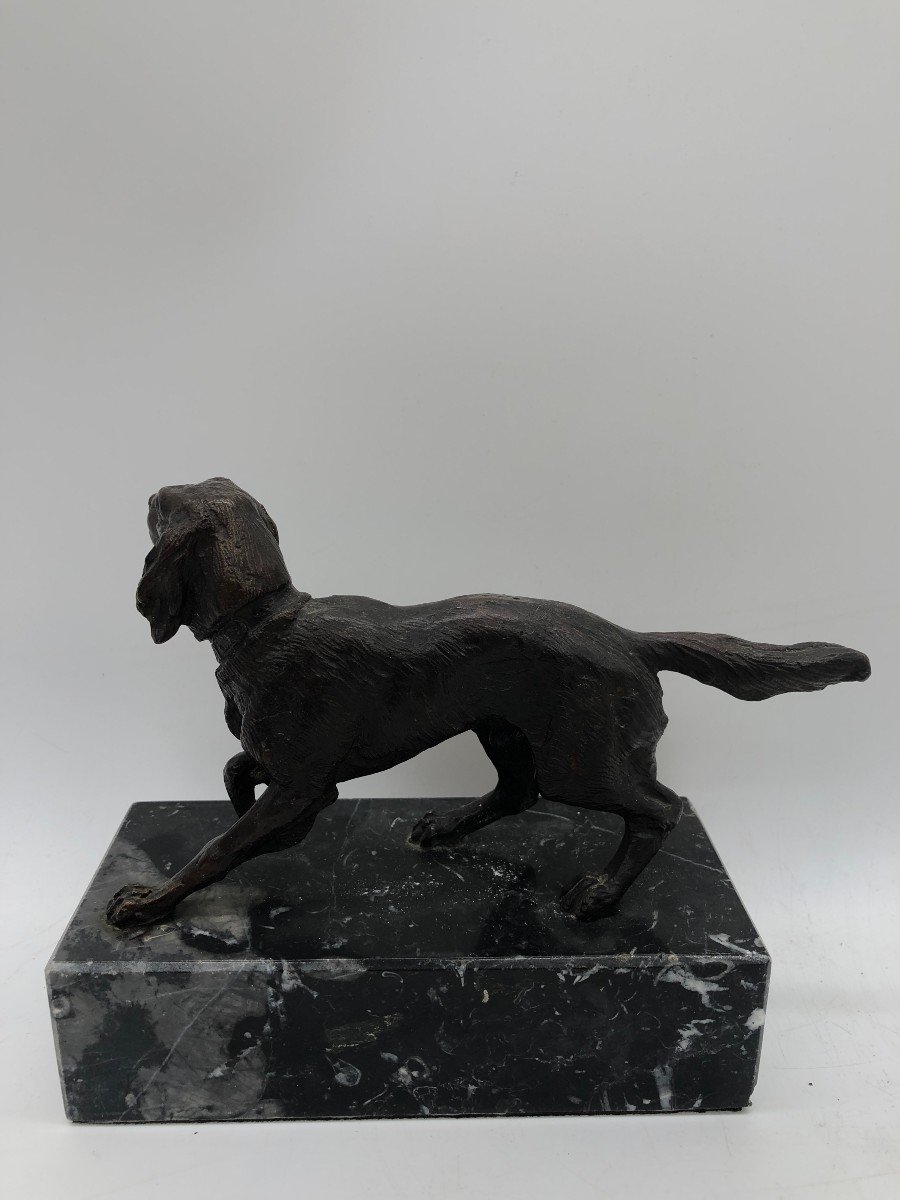 Intéressant Sculpture Bronze Retriever - France, Milieu XXème-photo-2