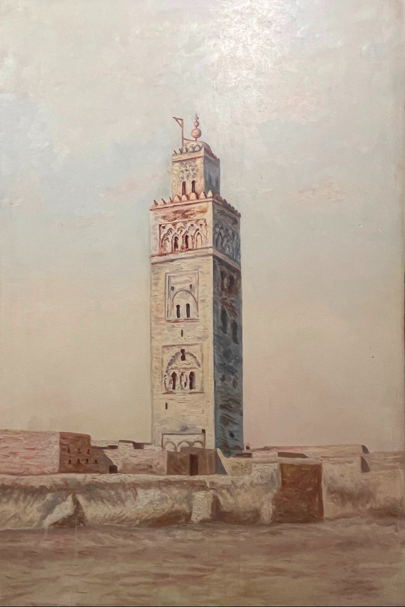 Orientalist School (1920s) - La Koutoubia In Marrakesch-photo-2