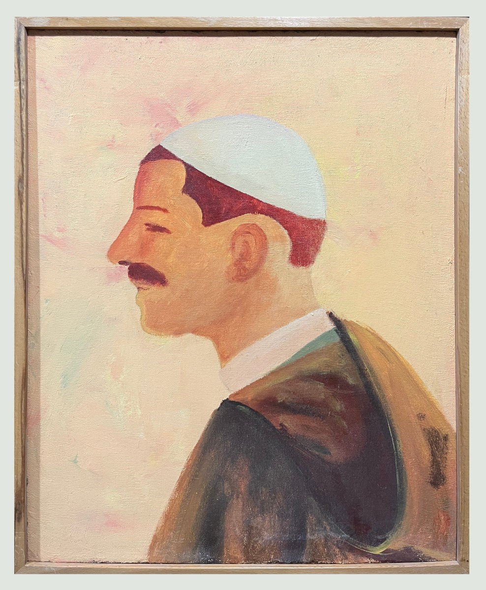 école Orientaliste (1960s) - Portrait De Tunisien