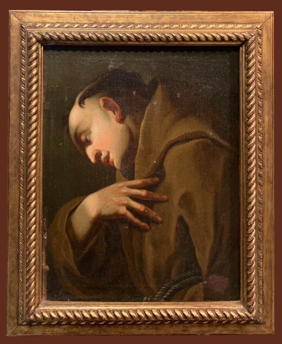 Suiveur d'Andrea Vaccaro (1604-1670) - Saint François Penitent