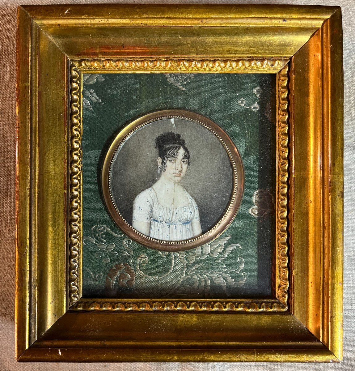 Empire School (c. 1800) - Interesting Miniature Young Lady