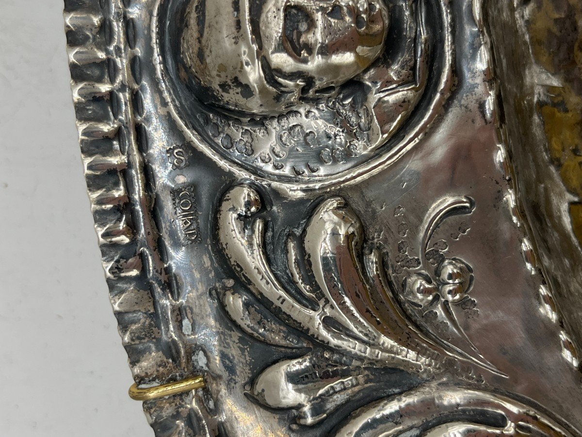 Historicist Spanish Christopher Columbus Tray In Sterling Silver - 19th Century-photo-3