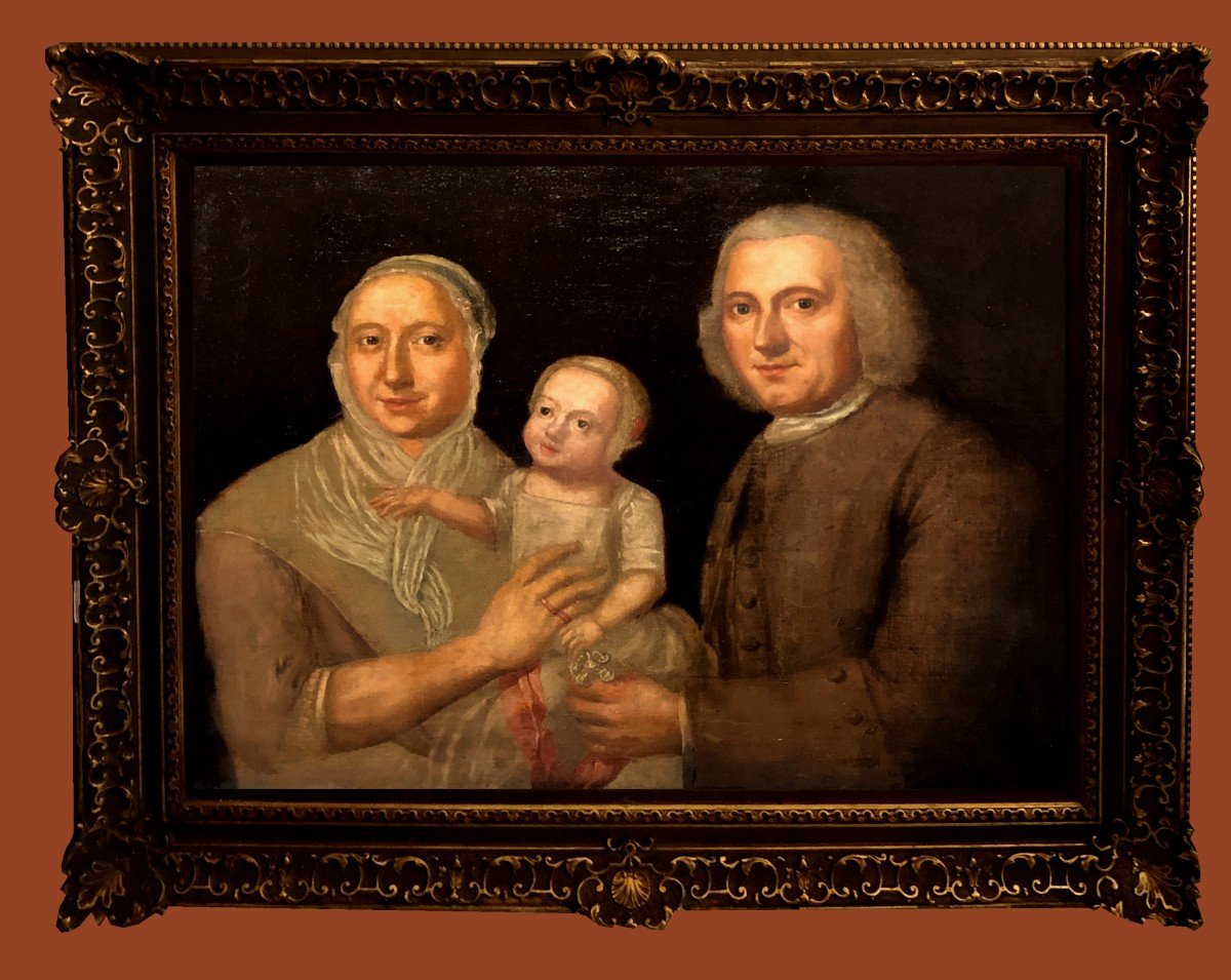 école Française (c. 1760) -  Portrait De Famille