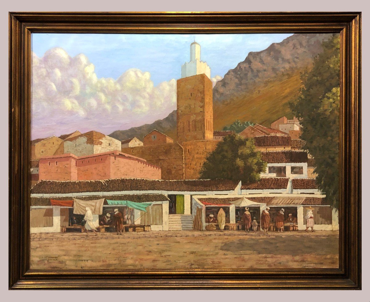 Spanish Orientalist School (1950s) - Small Rifian Village
