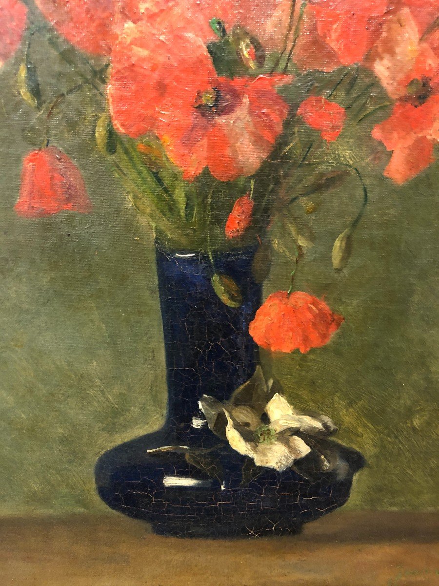 French School (late 19th Century) - Poppy Vase-photo-3