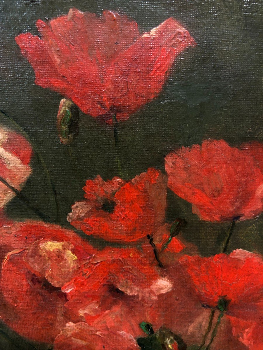 French School (late 19th Century) - Poppy Vase-photo-4