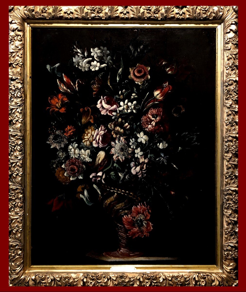 Jean-baptiste Bosschaert (1667-1746) - Magnifique Vase à Fleurs