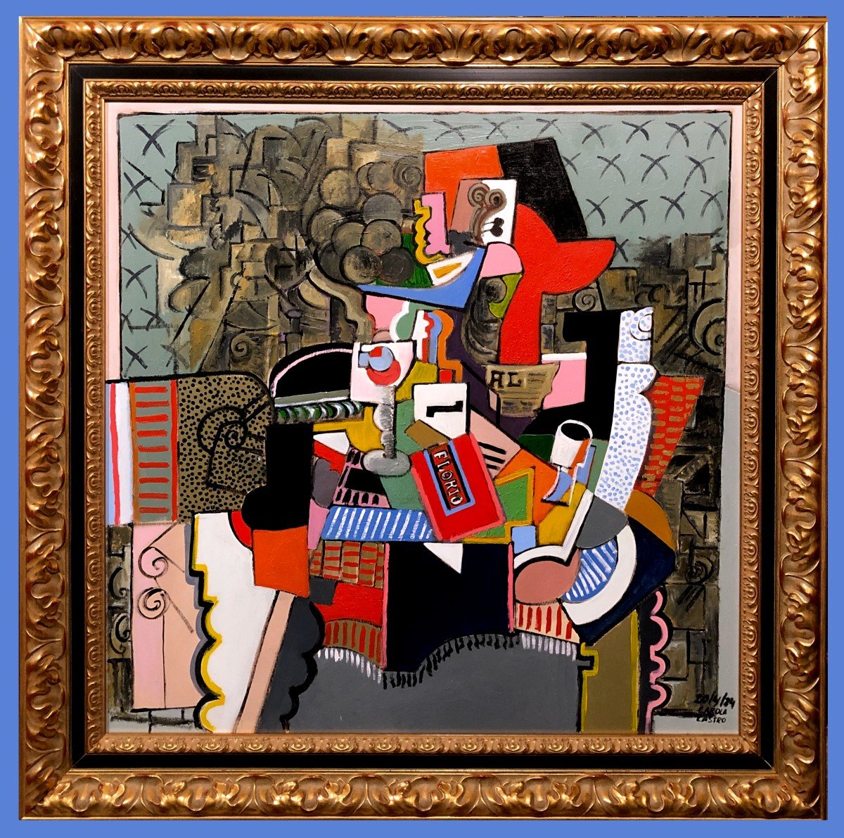 Contemporary Spanish School - Impressive Still Life Of Cubist Inspiration
