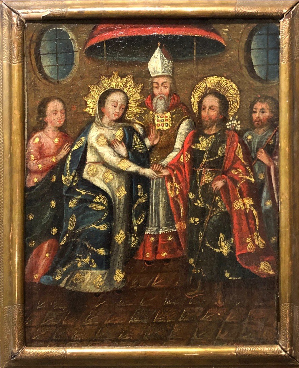 Basilio De Santa Cruz De Pumacallao (1636-1710); Entourage De - Le Mariage De La Vierge