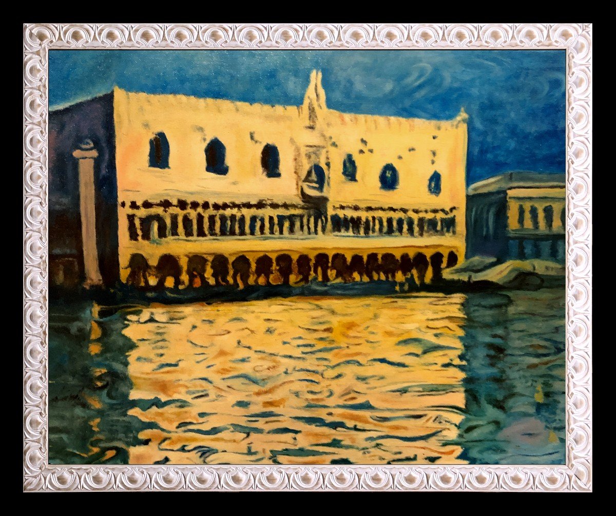école Française Moderne - Venise: Palais Ducal (d'après Monet)