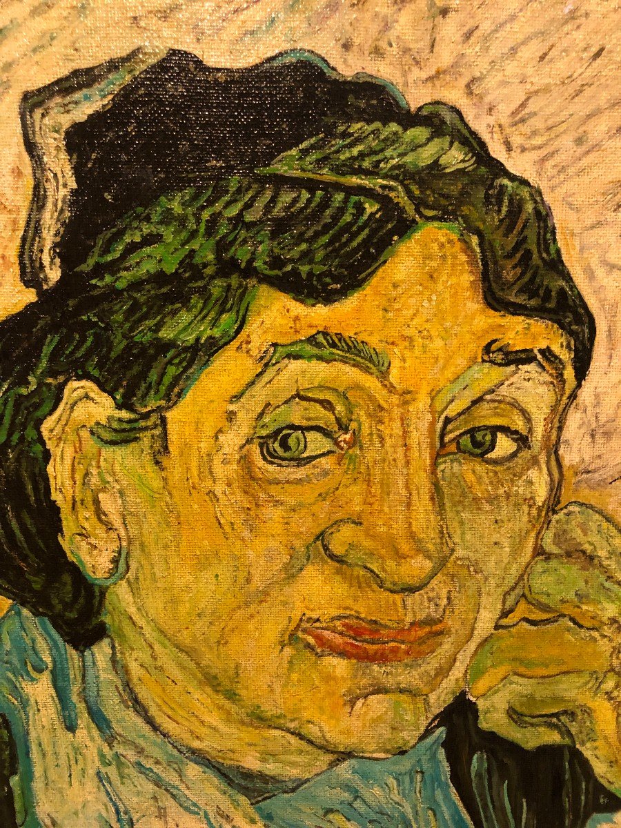 école Française Moderne - l'Arlesienne (d'après V. Gogh)-photo-3