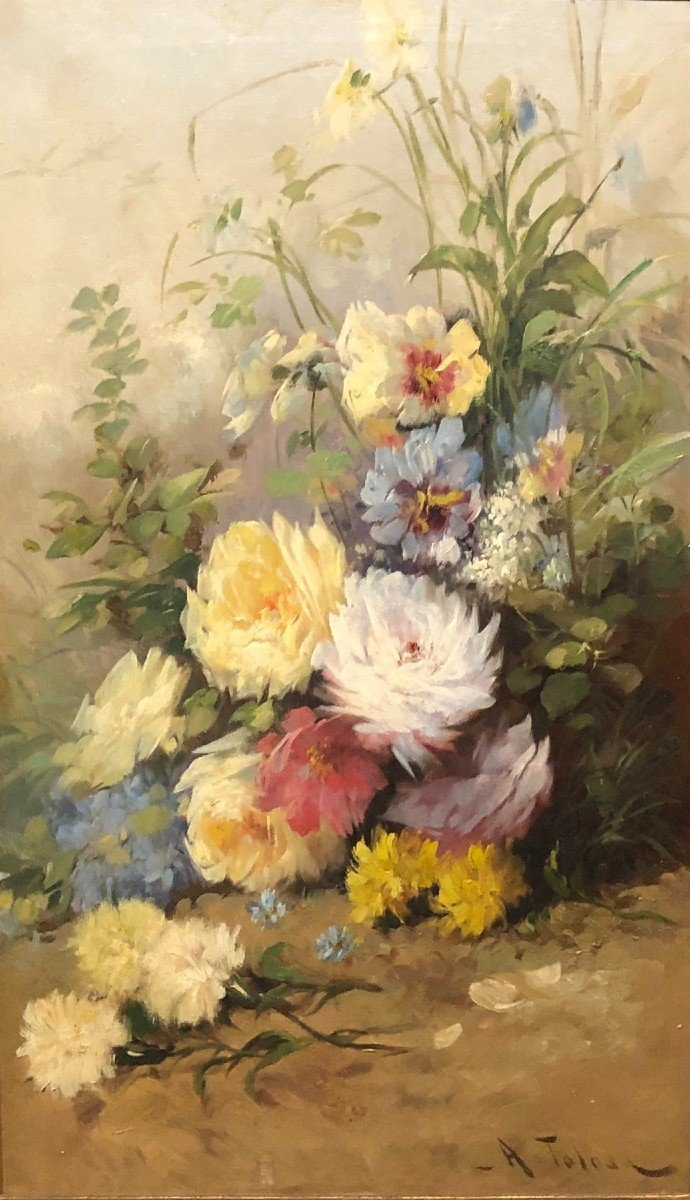 Aureli Tolosa I Alsina (1861-1938) - Chrisanthemums And Thoughts-photo-3