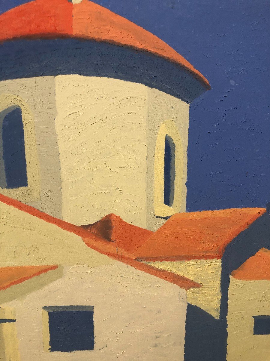 French School (1970s) - Mediterranean Composition-photo-3