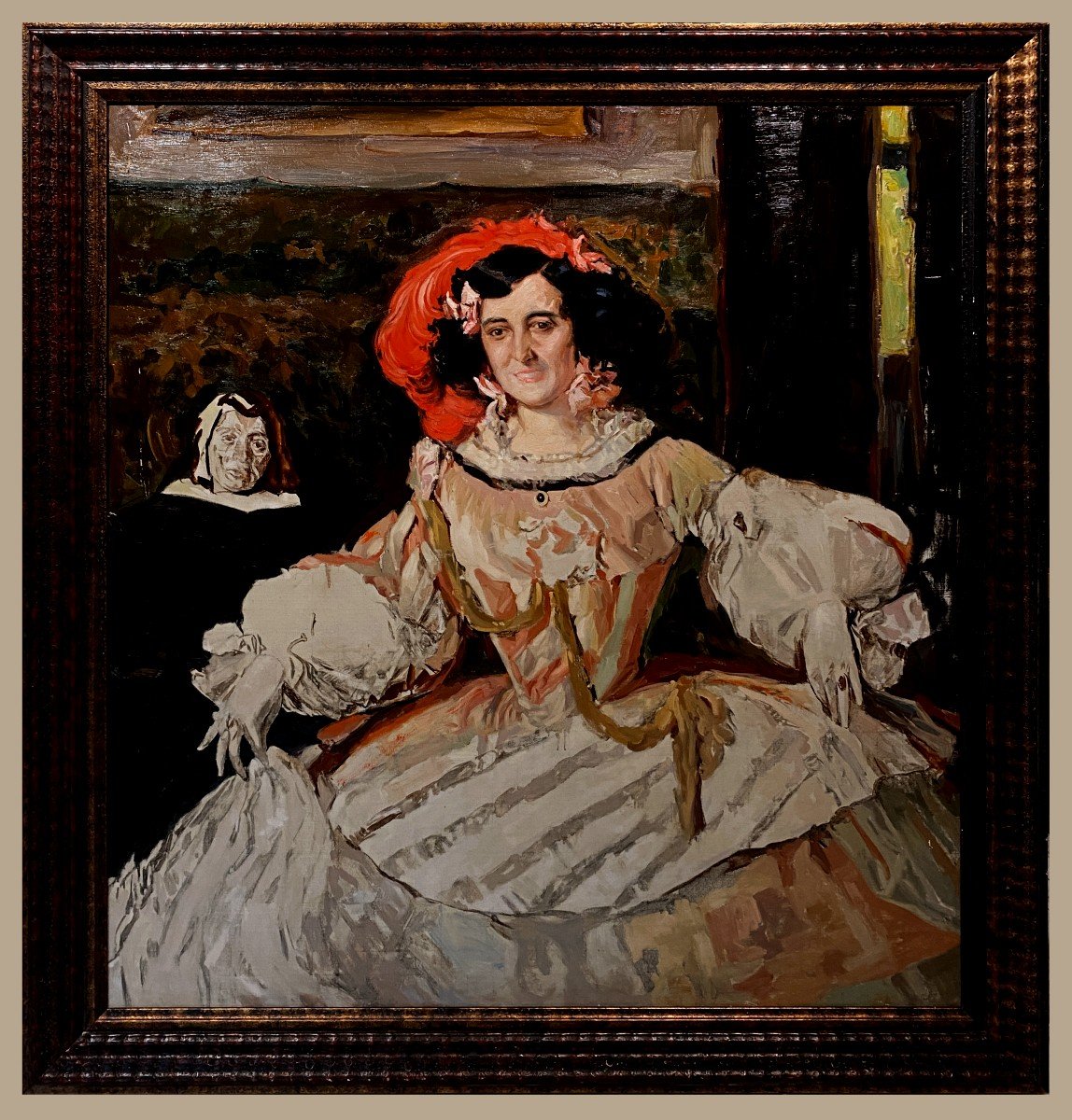 école Espagnole (c. 1940) - Portrait De l'Actrice María Guerrero d'Après Joaquín Sorolla