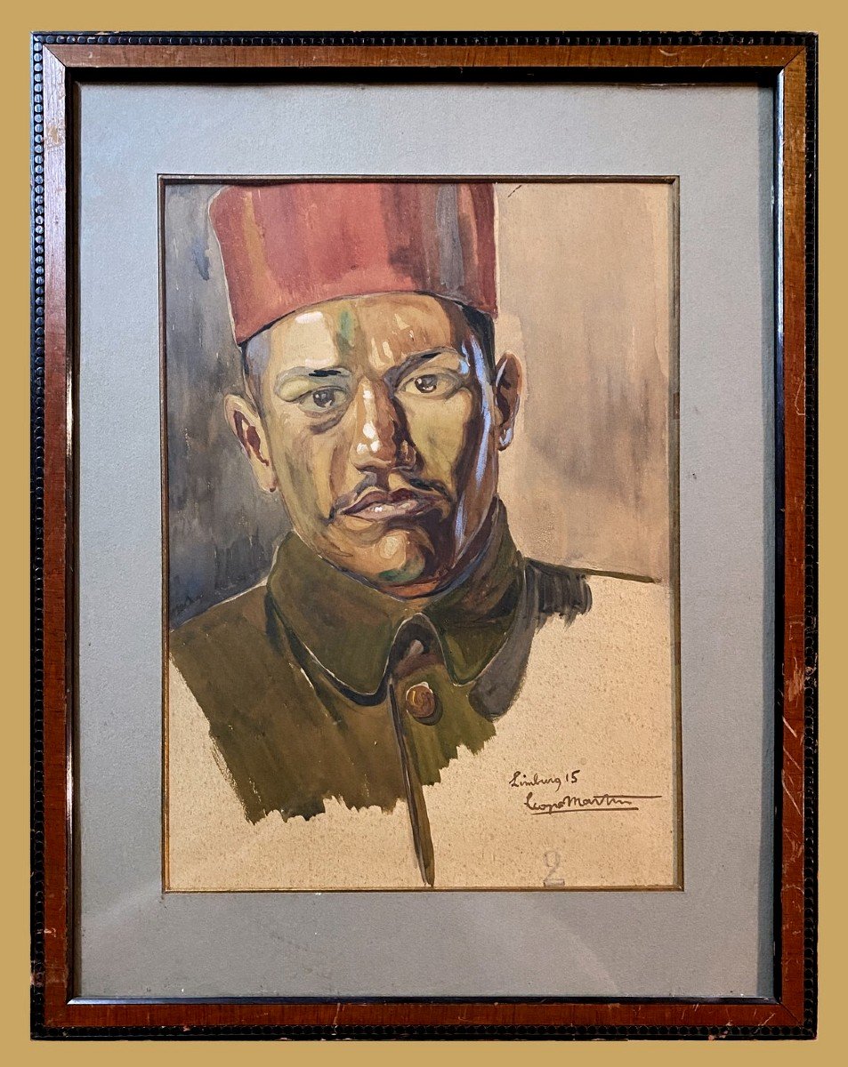 French School Of The Early 20th Century - Moroccan Rifleman In A Prisoner Camp In Limburg
