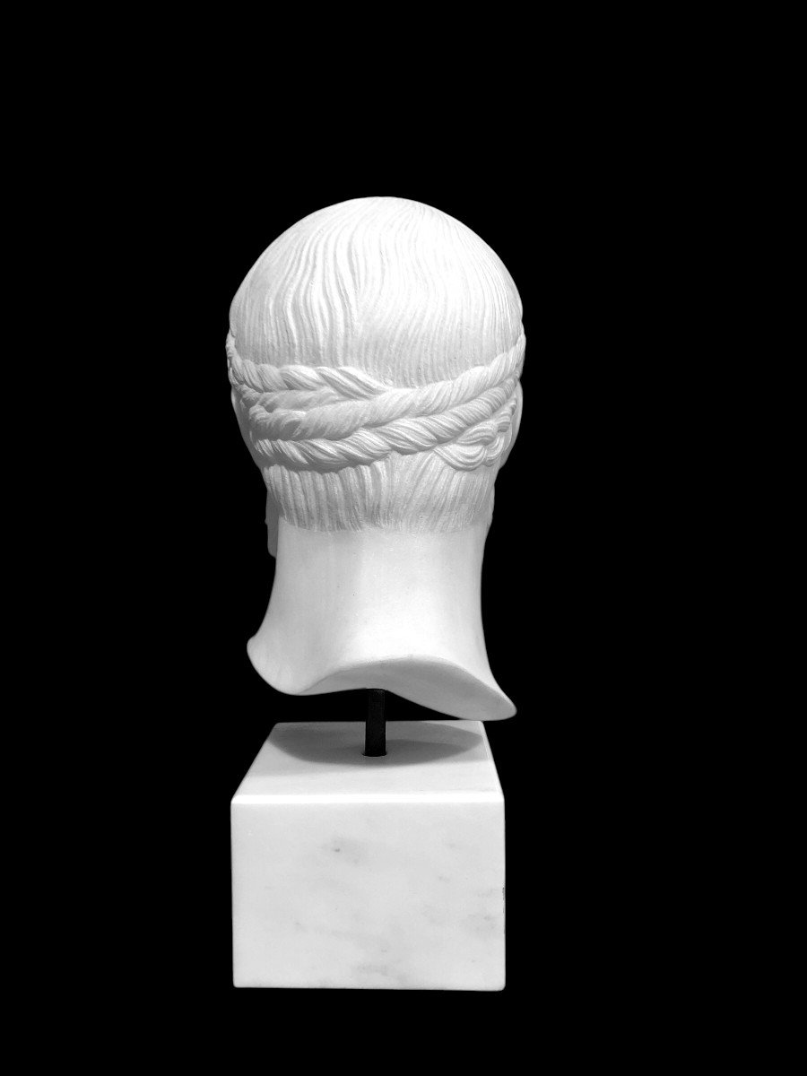 école Européene (xx) - Tête De Neptune en Marbre-photo-4