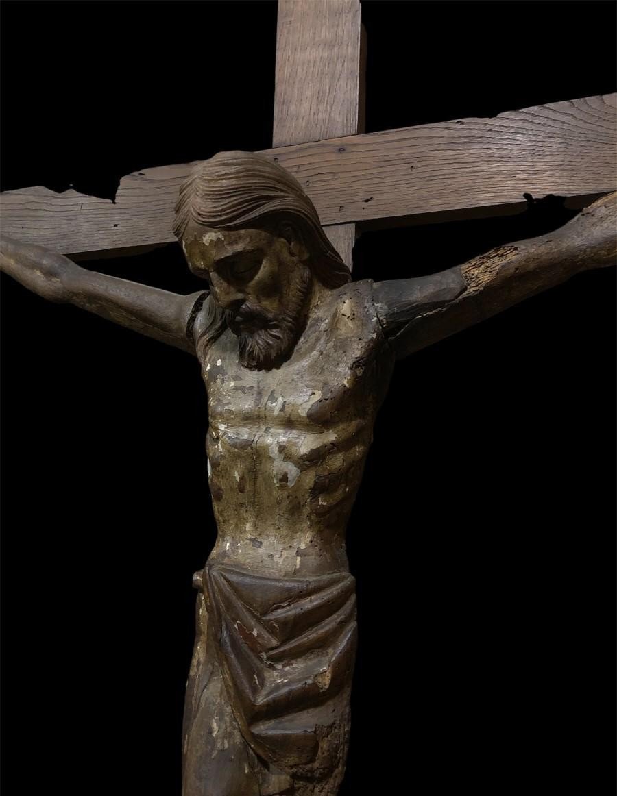 Crucifié Sur Bois Doré - Espagne, XViIème-photo-4