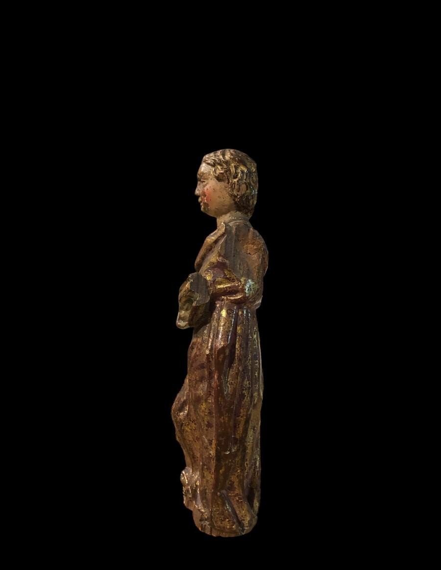 San Juanito Carved In Polychrome Wood - Spain, 17th Century-photo-3