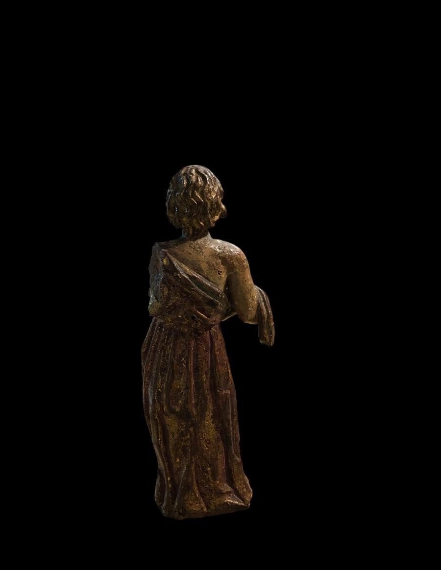 San Juanito Carved In Polychrome Wood - Spain, 17th Century-photo-4