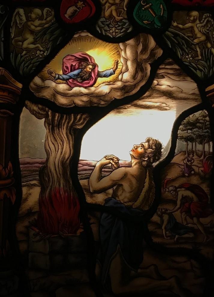 French Enamelled Stained Glass Window – France, 19th Century-photo-4