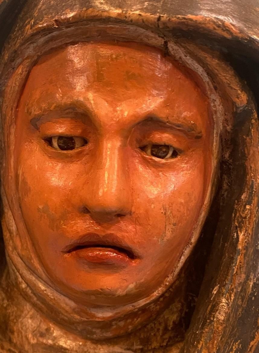 Mater Dolorosa Carved In Polychrome Wood - Andalusian School,  XVII Century-photo-3