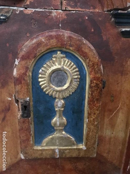 Baroque Tabernacle In Gilded And Polychrome Wood - Spain, 18th Century-photo-3