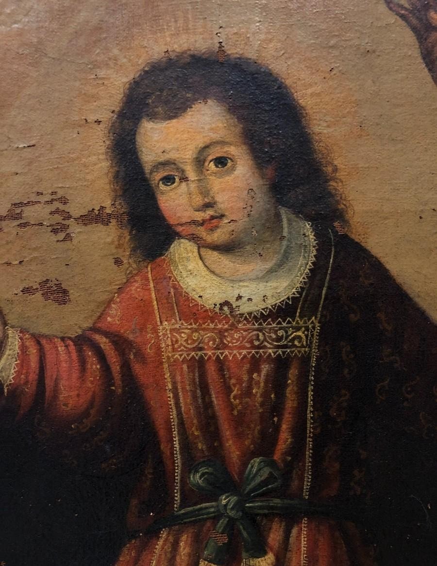 Original Sacred Family Of Cusco – Cusco School, 17th Century-photo-3
