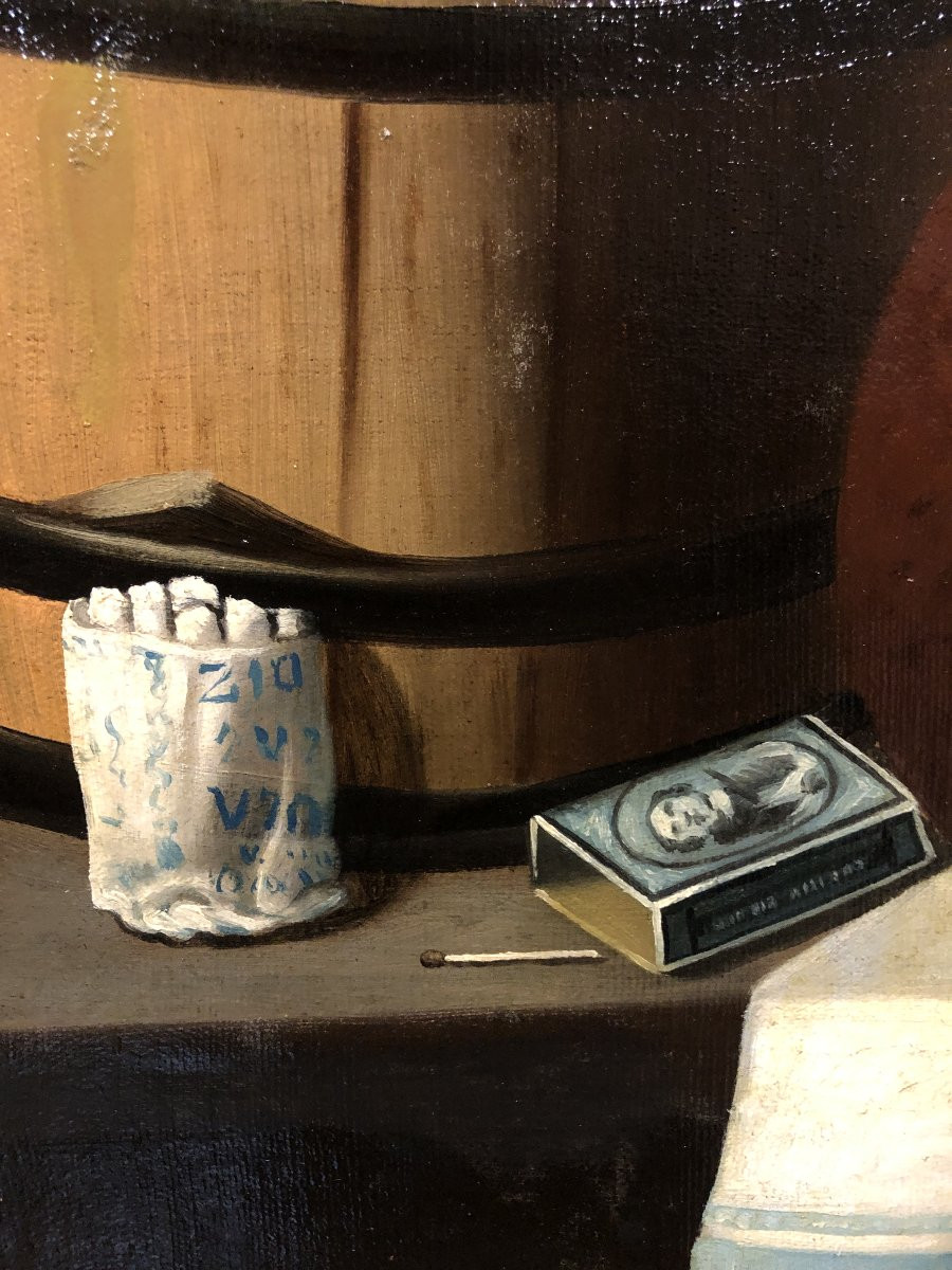 Spanish School (19th Century) - Still Life Of Hot Chocolate And Tobacco-photo-2
