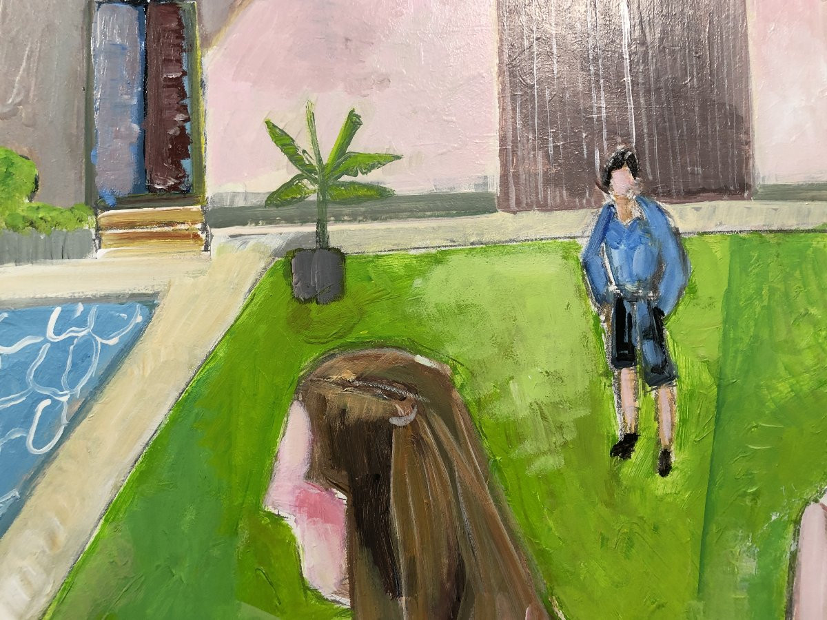 École Contemporaine - Deux Femmes au Jardin-photo-4