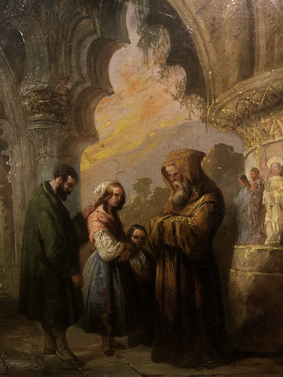 Jenaro Pérez de Villaamil y d'Huguet (1807-1854) [Attrib. à] - Rendez-Vous dans la Crypte-photo-2