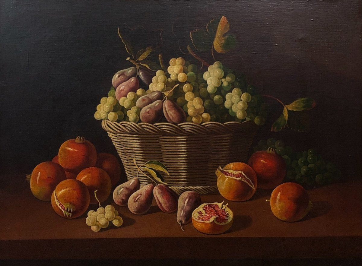 Spanish School (19th Century) - The Winegrower's Basket-photo-2