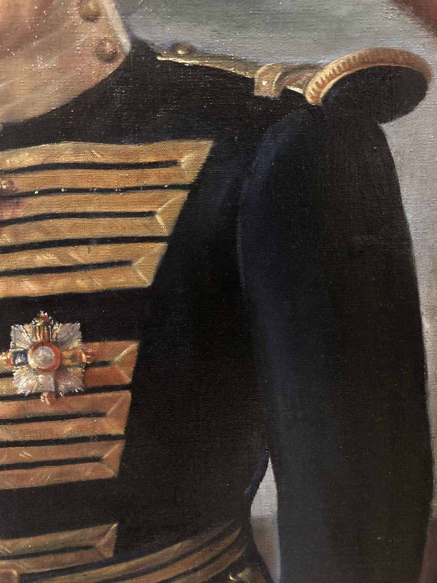 Spanish School (19th-20th Centuries) - Portrait Of The Grand Master Of Saragossa In A Feather Hat-photo-3