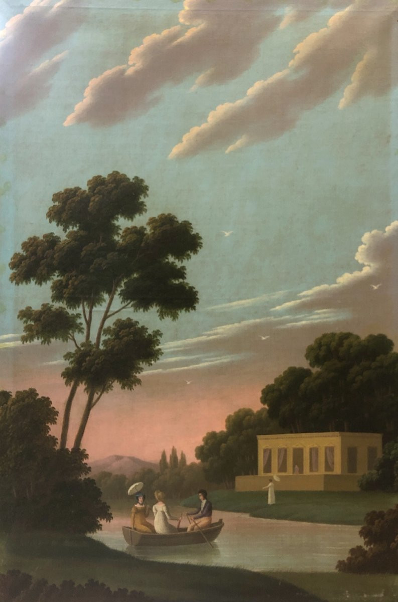 École Anglaise (c. 1810) - Promenade en Barque-photo-2