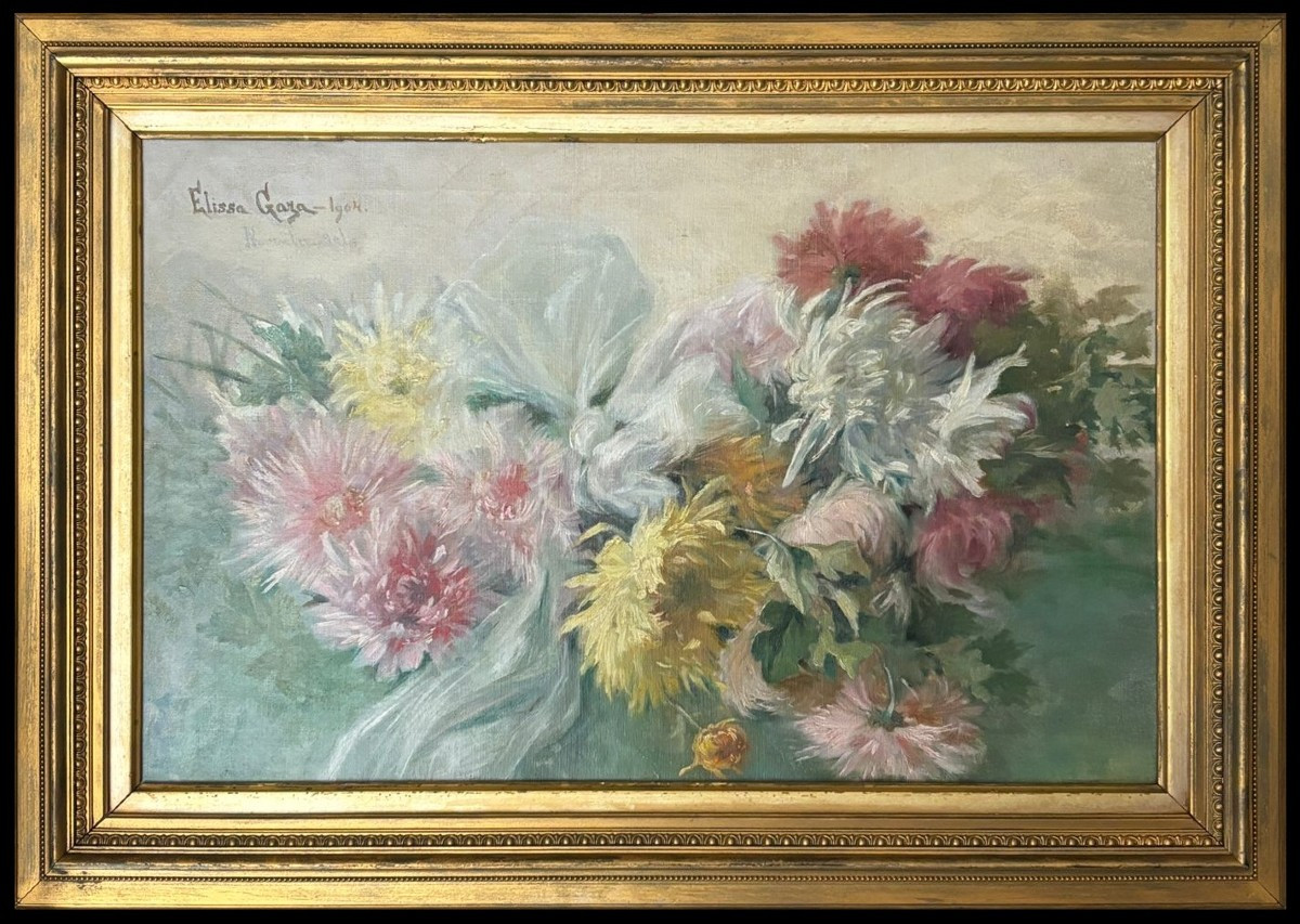 Elissa Gaza (XIX-XX) - Bouquet à Pivoines