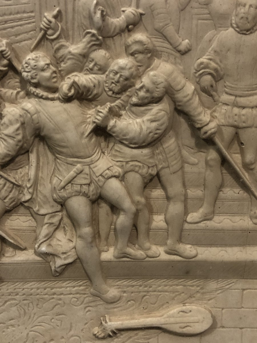 French School (19th Century) - Relief The Death Of Coligny In Sea Foam-photo-3